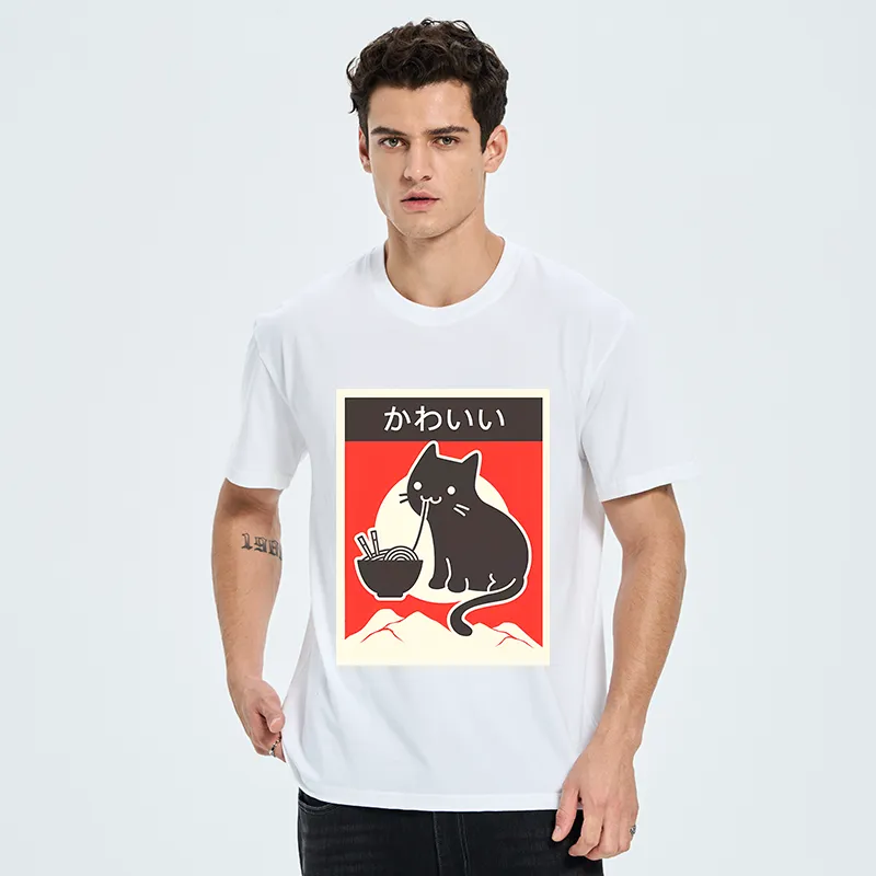 Tokyo-Tiger "Kawaii" Vintage Style Japenese Ramen Cat Classic T-Shirt-tokyo-tiger