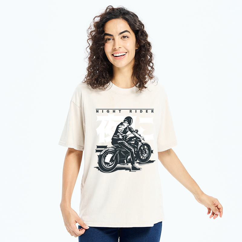 Tokyo-Tiger Motorcyclist Japanese Washed T-Shirt