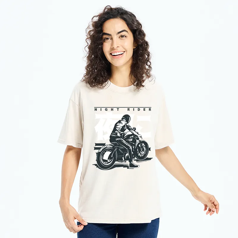 Tokyo-Tiger Motorcyclist Japanese Washed T-Shirt