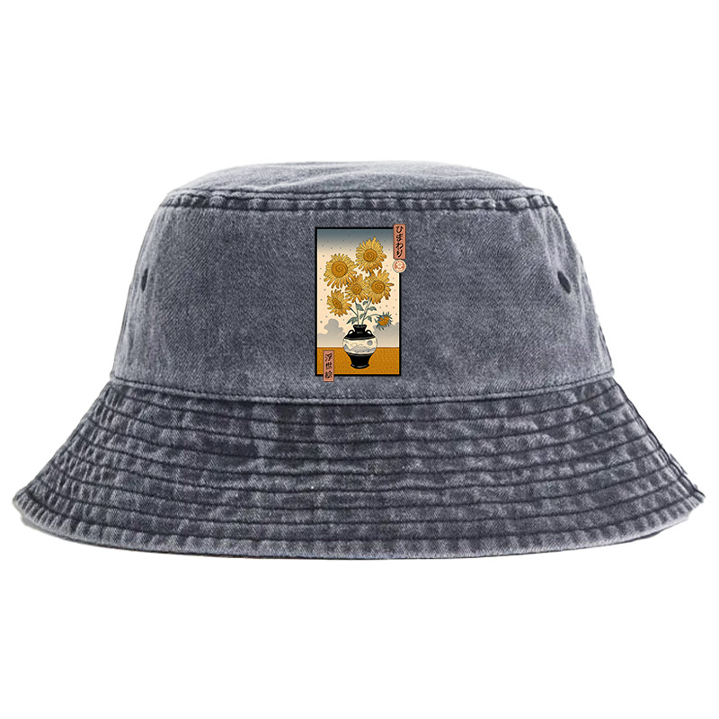 Tokyo-Tiger Sunflowers Ukiyo-e Washed Bucket Hat
