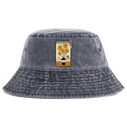 Tokyo-Tiger Sunflowers Ukiyo-e Washed Bucket Hat