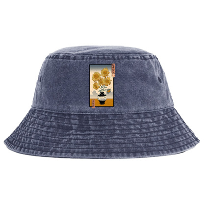 Tokyo-Tiger Sunflowers Ukiyo-e Washed Bucket Hat