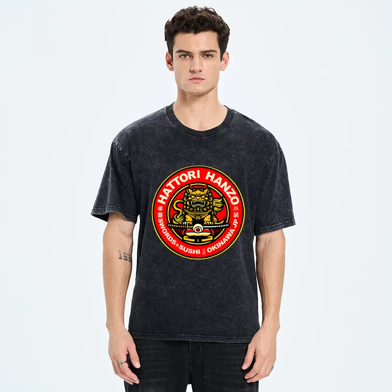 Tokyo-Tiger Hattori Hanzo - Swords Sushi Washed T-Shirt
