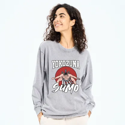 Tokyo-Tiger Yokozuna Sumo Washed Long Sleeve T-Shirt