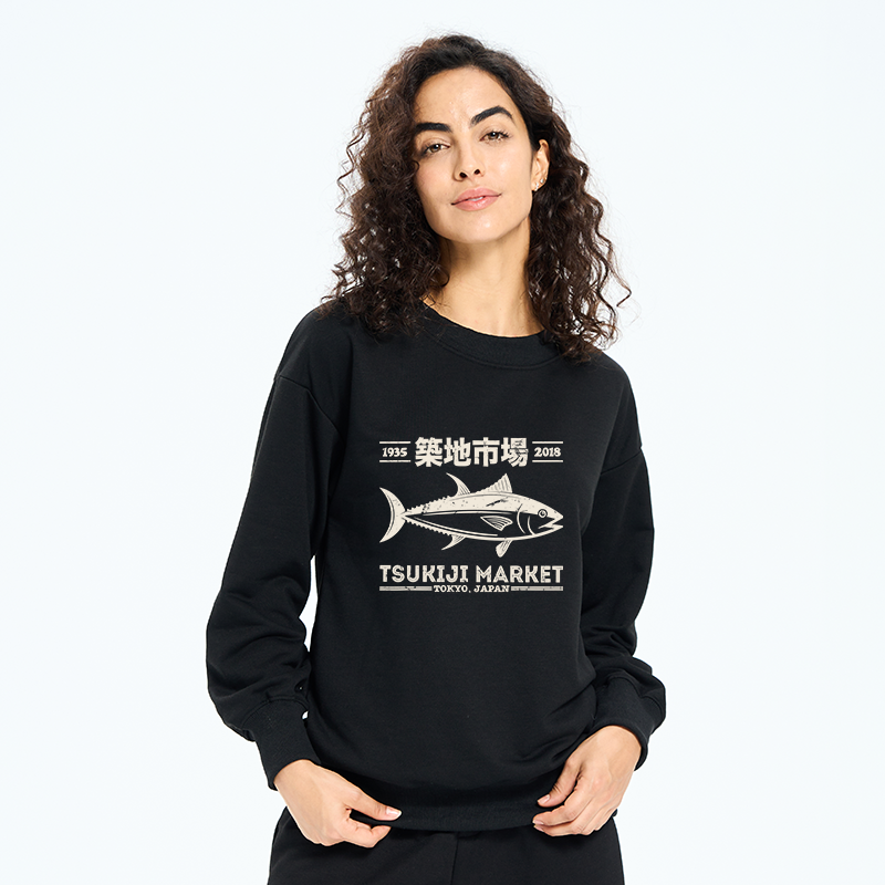 Tokyo-Tiger Retro Tsukiji Fish Market Streetwear Tokyo Sweatshirt