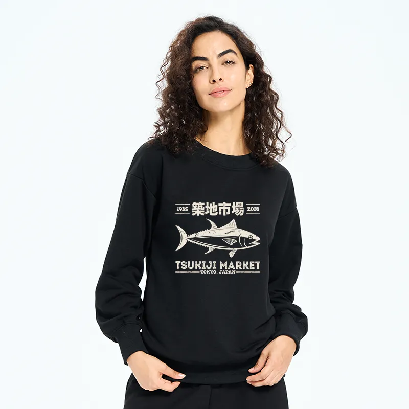Tokyo-Tiger Retro Tsukiji Fish Market Streetwear Tokyo Sweatshirt