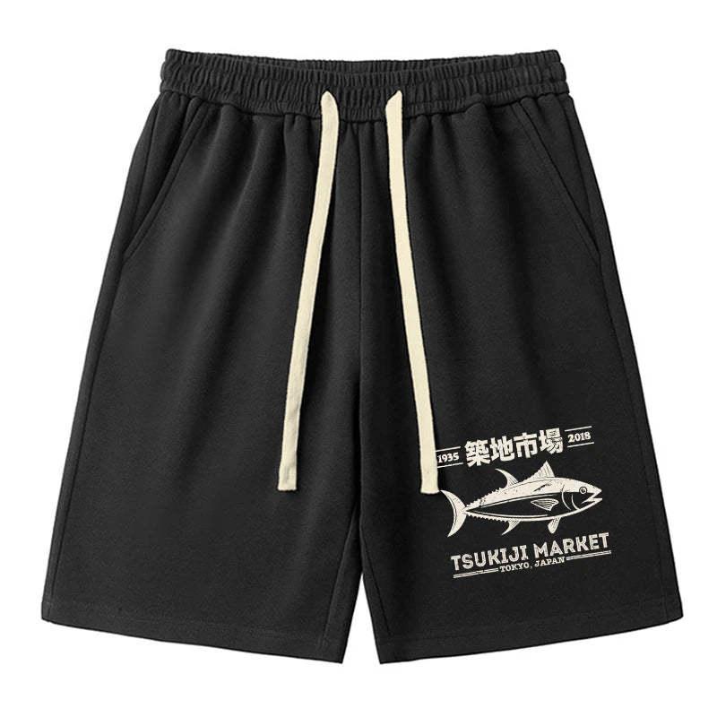 Tokyo-Tiger Retro Tsukiji Fish Market Streetwear Tokyo Unisex Shorts Sale