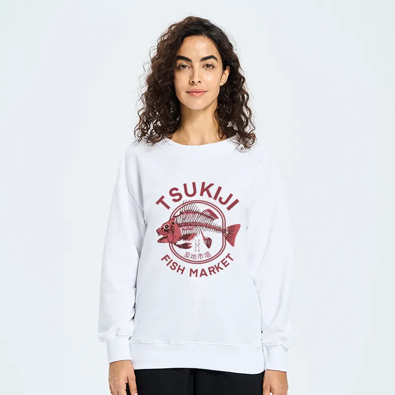 Tokyo-Tiger Tokyo Tsukiji Fish Market Vintage Japan Sweatshirt