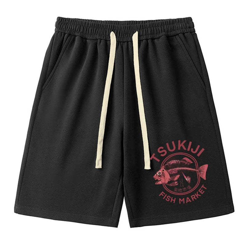 Tokyo-Tiger Tokyo Tsukiji Fish Market Unisex Shorts Sale