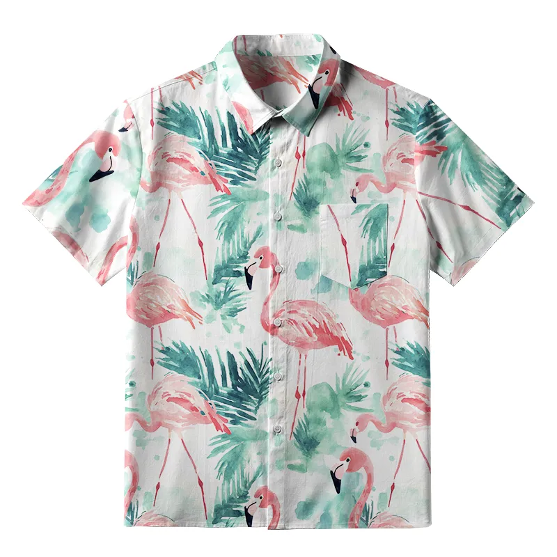 Tokyo-Tiger Passionate Flamingo Japan Button-up Shirt