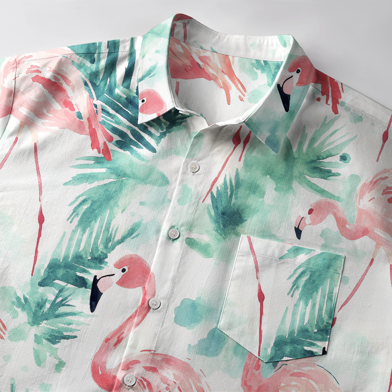Tokyo-Tiger Passionate Flamingo Japan Button-up Shirt