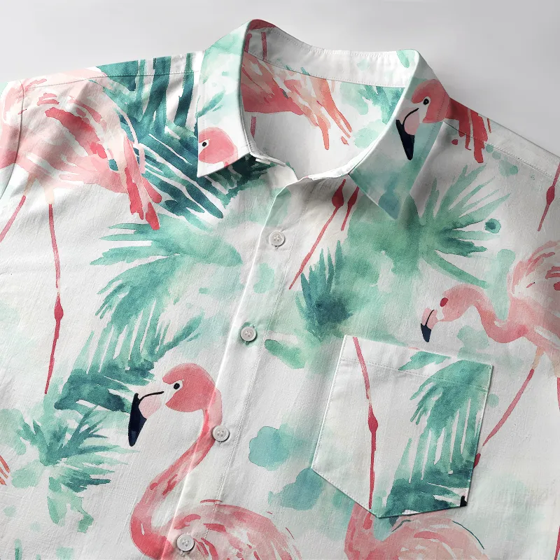 Tokyo-Tiger Passionate Flamingo Japan Button-up Shirt