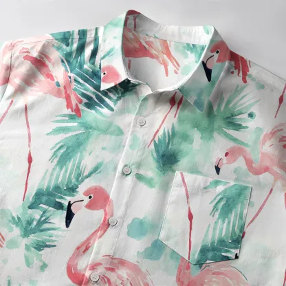 Tokyo-Tiger Passionate Flamingo Japan Button-up Shirt