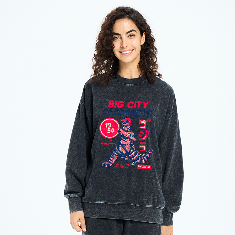 Tokyo-Tiger Big City Stompers Washed Sweatshirt