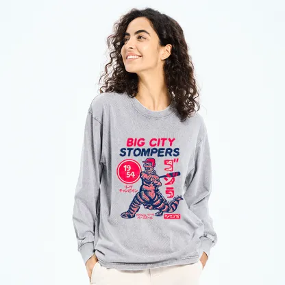 Tokyo-Tiger Big City Stompers Washed Long Sleeve T-Shirt