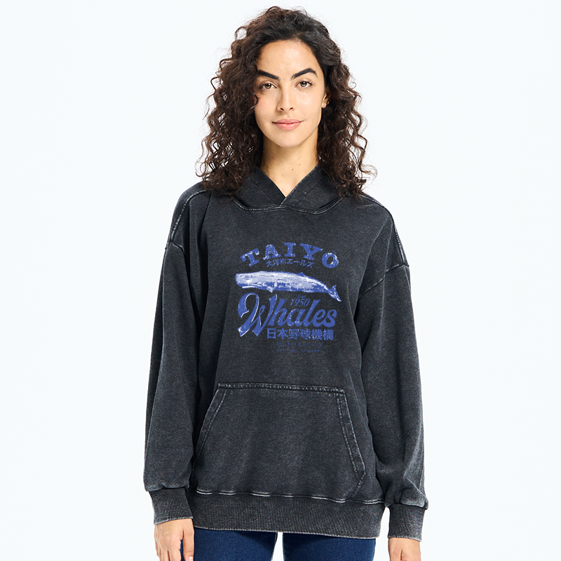 Tokyo-Tiger Japan Taiyo Whales Washed Hoodie