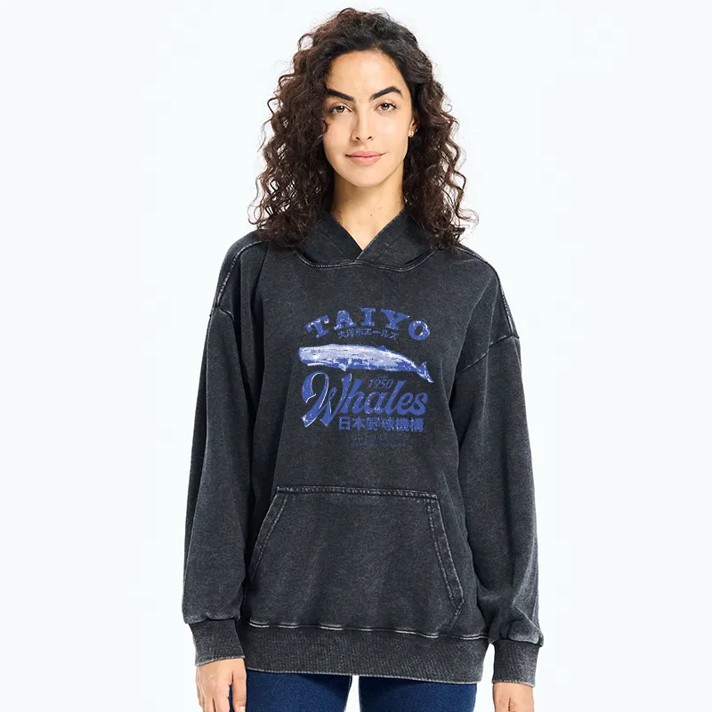 Tokyo-Tiger Japan Taiyo Whales Washed Hoodie