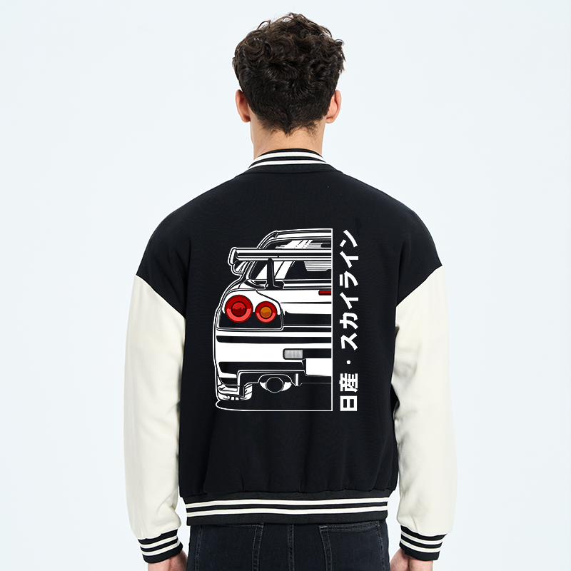 Tokyo-Tiger Nissan Skyline GTR R34 Embroidery Varsity Jacket