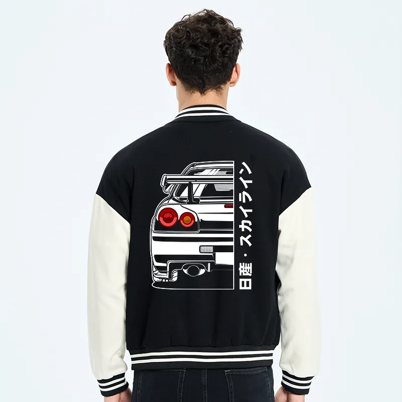 Tokyo-Tiger Nissan Skyline GTR R34 Embroidery Varsity Jacket