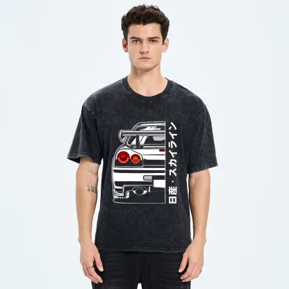 Tokyo-Tiger Nissan Skyline GTR R34 Washed T-Shirt