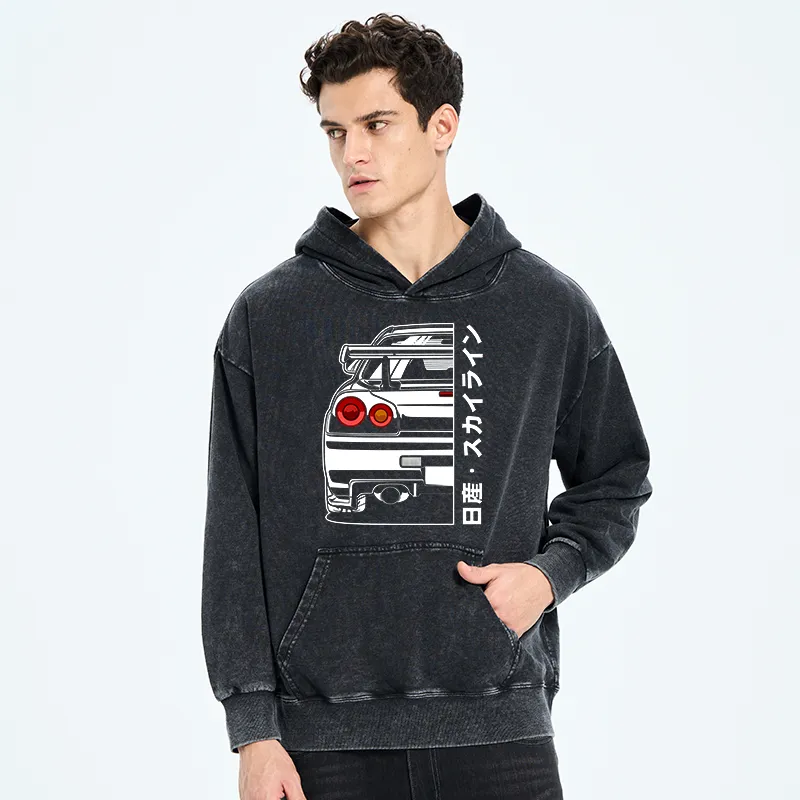 Tokyo-Tiger Nissan Skyline GTR R34 Washed Hoodie
