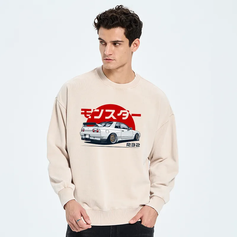 Tokyo-Tiger Monster. Skyline R32 GTR Washed Sweatshirt