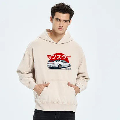 Tokyo-Tiger Monster. Skyline R32 GTR Washed Hoodie