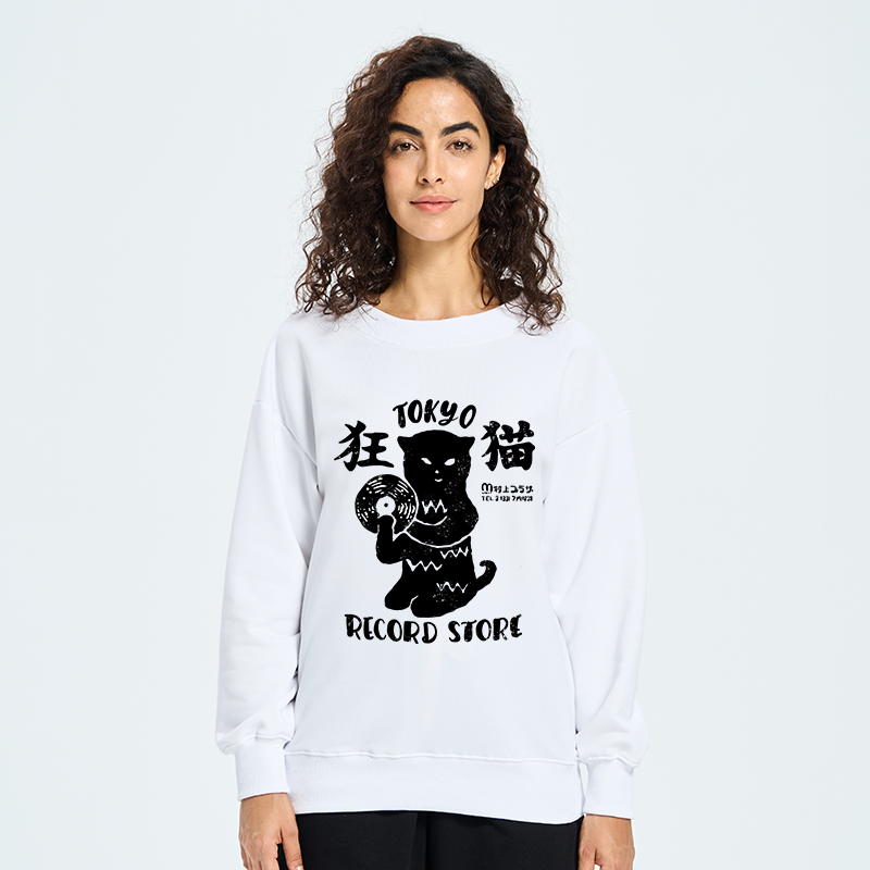 Tokyo-Tiger Tokyo Record Store Cat CD Sweatshirt