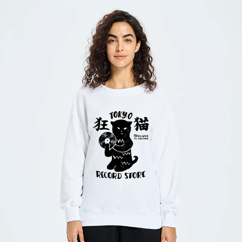 Tokyo-Tiger Tokyo Record Store Cat CD Sweatshirt