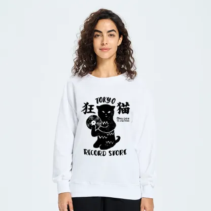 Tokyo-Tiger Tokyo Record Store Cat CD Sweatshirt