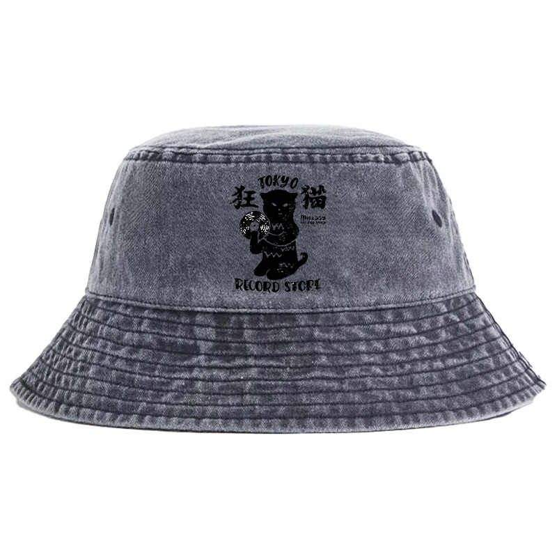 Tokyo-Tiger Tokyo Record Store Cat CD Washed Bucket Hat