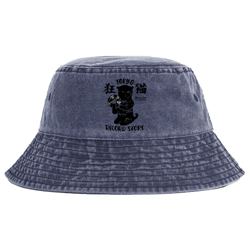 Tokyo-Tiger Tokyo Record Store Cat CD Washed Bucket Hat