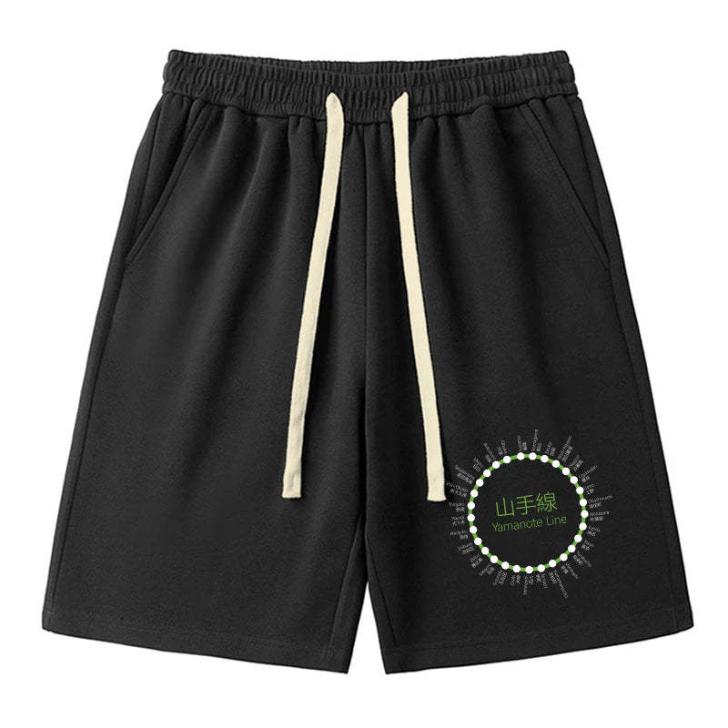 Tokyo-Tiger Yamanote Line Stations Circle Unisex Shorts Sale