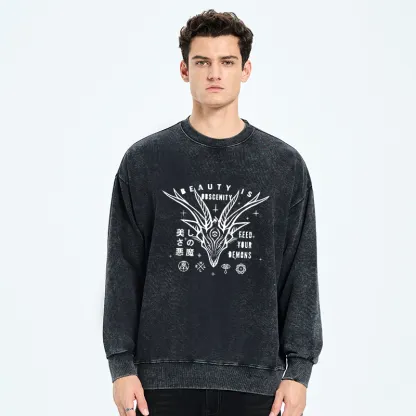 Tokyo-Tiger Beautiful Devil Japanese Washed Sweatshirt