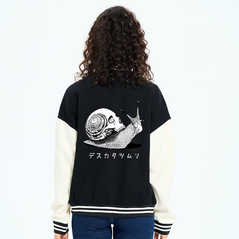 Tokyo-Tiger Death Snail Manga Embroidery Varsity Jacket