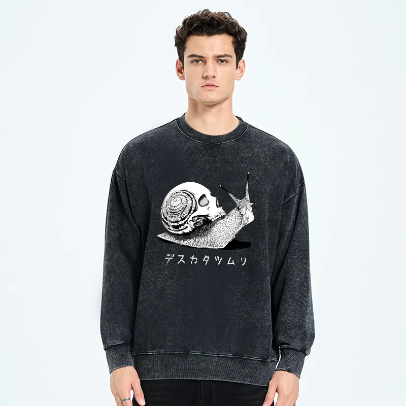 Tokyo-Tiger Death Snail Manga Washed Sweatshirt