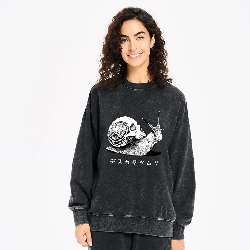 Tokyo-Tiger Death Snail Manga Washed Sweatshirt
