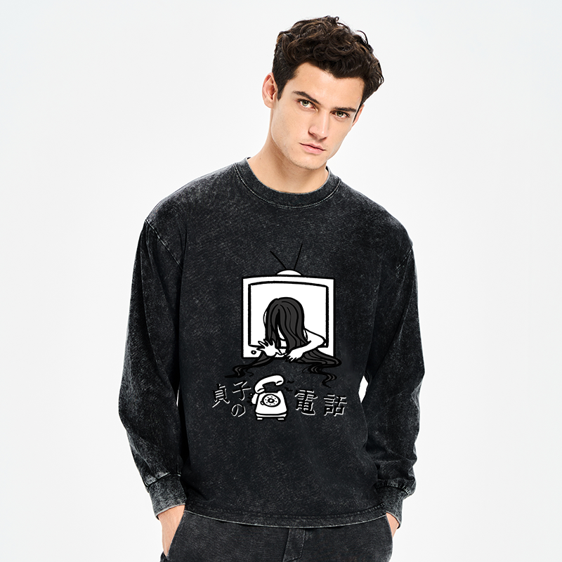 Tokyo-Tiger The Ring Sadako Washed Long Sleeve T-Shirt