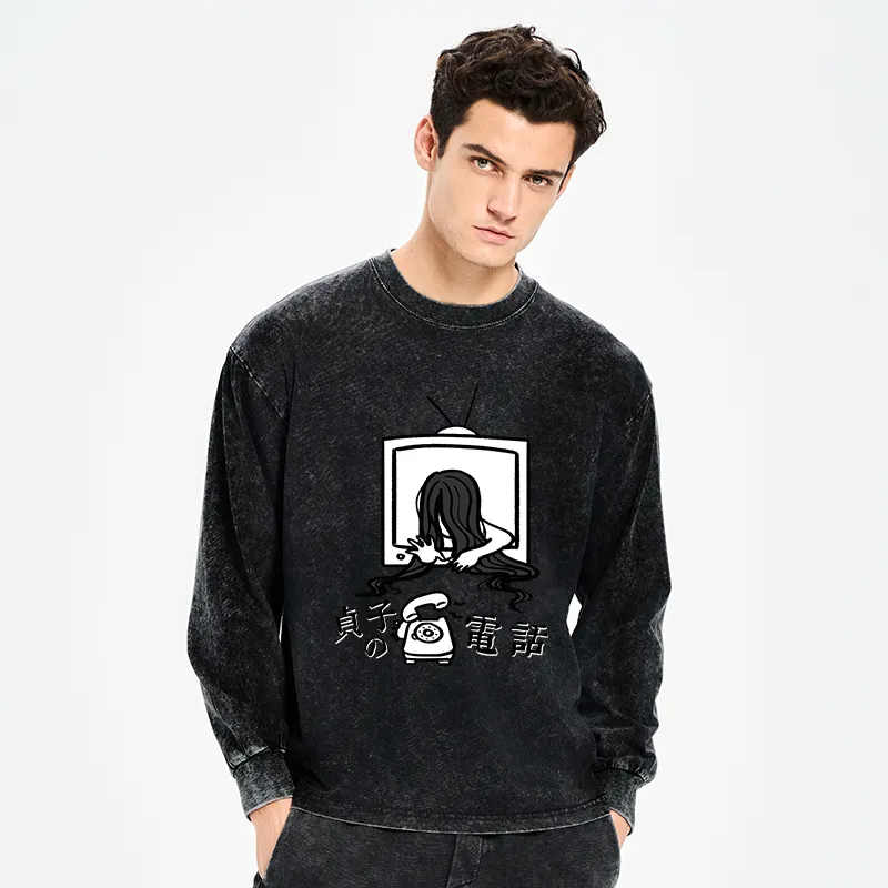 Tokyo-Tiger The Ring Sadako Washed Long Sleeve T-Shirt