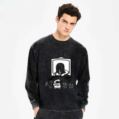 Tokyo-Tiger The Ring Sadako Washed Long Sleeve T-Shirt