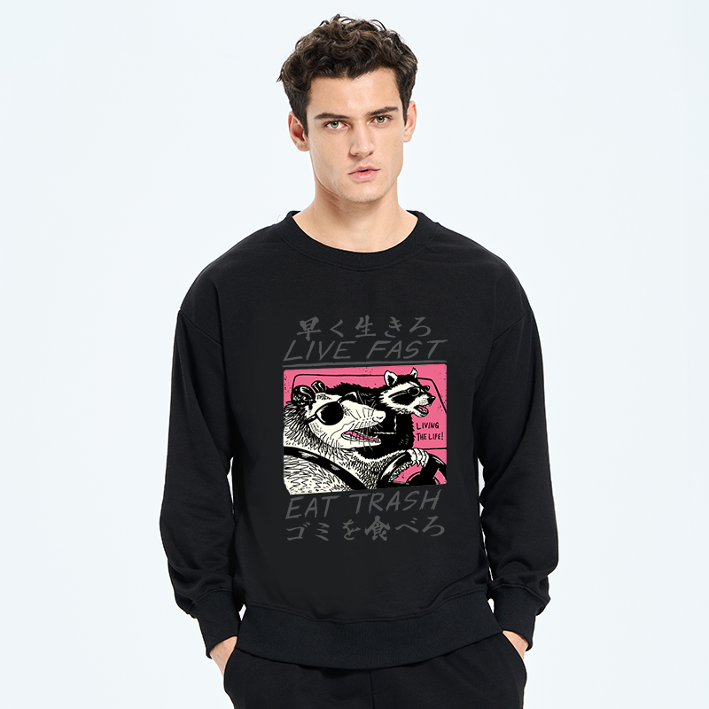 Tokyo-Tiger Live Fast Eat Trash Sweatshirt