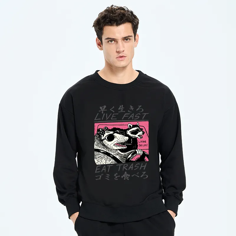 Tokyo-Tiger Live Fast Eat Trash Sweatshirt