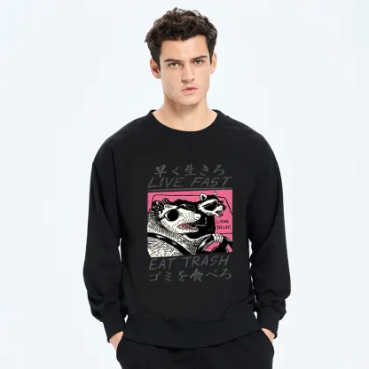 Tokyo-Tiger Live Fast Eat Trash Sweatshirt
