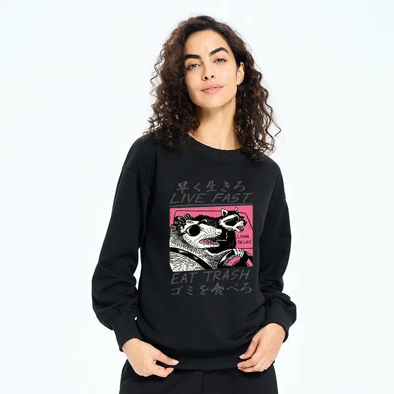 Tokyo-Tiger Live Fast Eat Trash Sweatshirt
