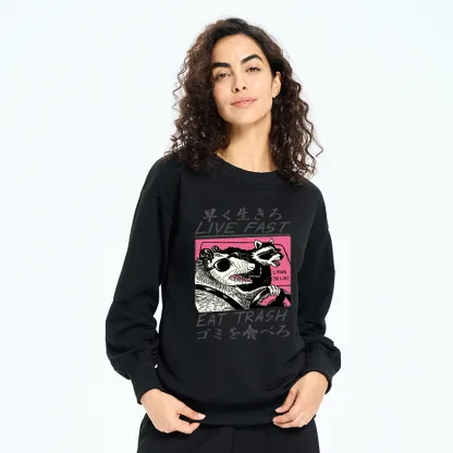 Tokyo-Tiger Live Fast Eat Trash Sweatshirt