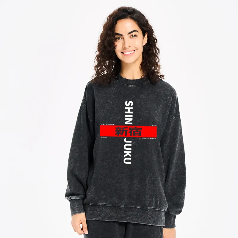 Tokyo-Tiger Shinjuku Prefecture Japan Washed Sweatshirt