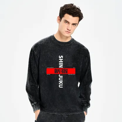 Tokyo-Tiger Shinjuku Prefecture Japan Washed Long Sleeve T-Shirt