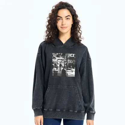 Tokyo-Tiger Tsukiji Fish Market Photo Washed Hoodie