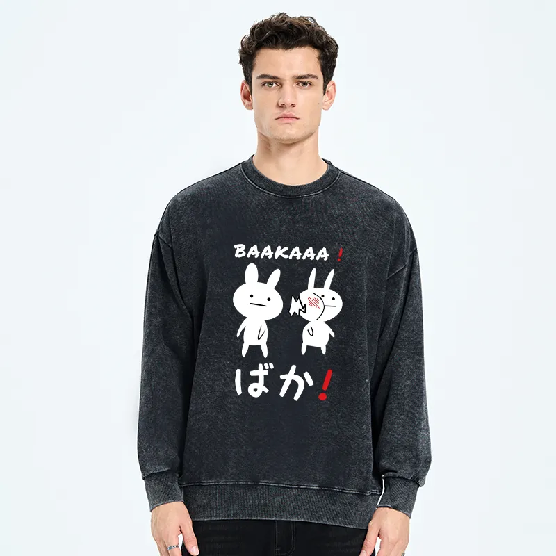 Tokyo-Tiger Anime Baka Manga Slap Washed Sweatshirt