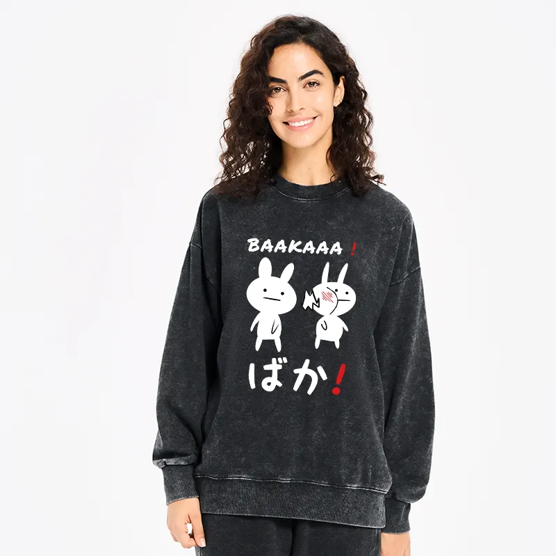 Tokyo-Tiger Anime Baka Manga Slap Washed Sweatshirt